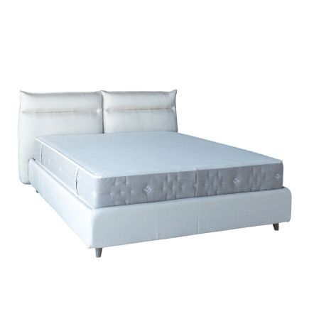 Cama Cabecero y Base con Canapé Tapizada ‘Mónaco’ Beige Claro
