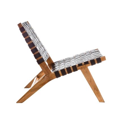 Teak-Leather Armchair 'Bouvet' | Procomobel