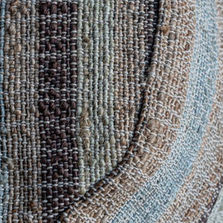 Jute Puff with Stripes 'Eda' | Procomobel