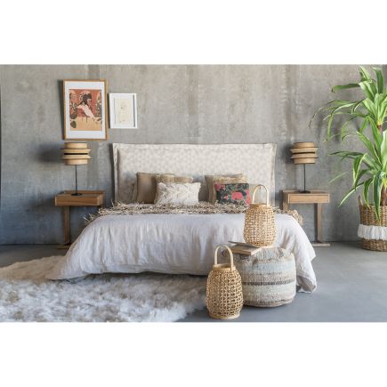 Jute Puff with Stripes 'Eda' | Procomobel