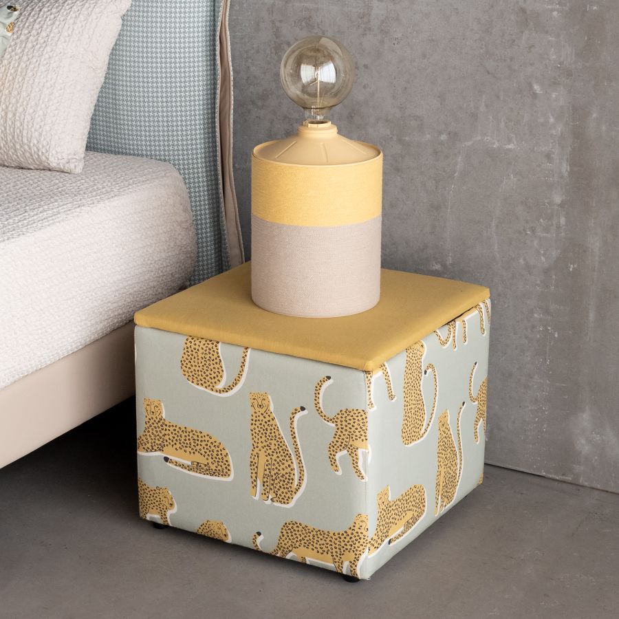 Limpopo' Tiger Upholstered Folding Pouf