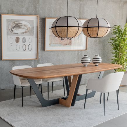 Grey and Natural Ceiling Lamp 'Perla' | Procomobel