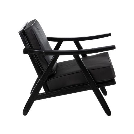 Teak-Leather Armchair 'Rossignol' | Procomobel