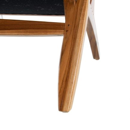 Brown Teak-Leather Armchair 'Cornu' | Procomobel