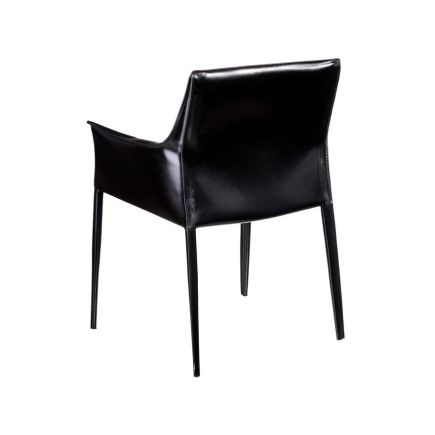 Vista Trasera Silla comedor Piel negro ‘Jourdain’