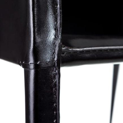 Black leather dining chair 'Jourdain' | Procomobel