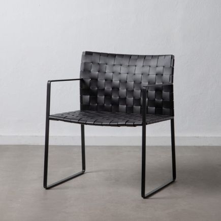 Metal-Leather Chair Black 'Andrieu' | Procomobel