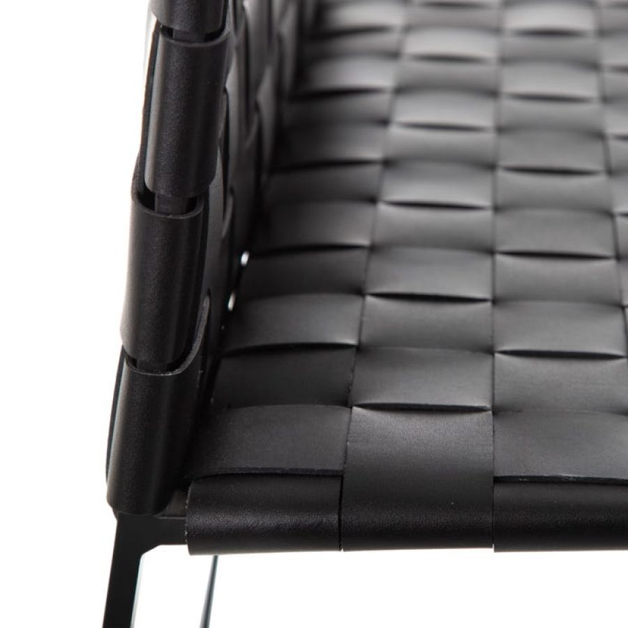 Metal-Leather Chair Black 'Andrieu'
