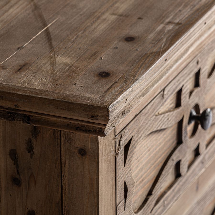 Elm Wood Bedside Table 'Reiken'
