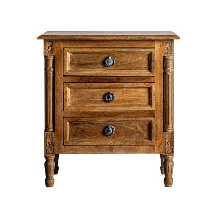 Mango Wood Bedside Table 'Dufort' | Procomobel