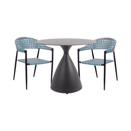 Outdoor Set Table and 2 chairs 'Samson' | Procomobel