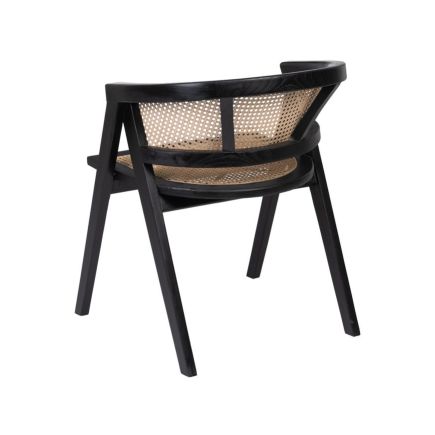 Vista Trasera Silla Salón Madera y Ratán ‘Duclos’