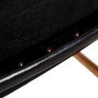 Imagen de Detalle Silla Negro Madera de Teca-Piel ‘Gervais’
