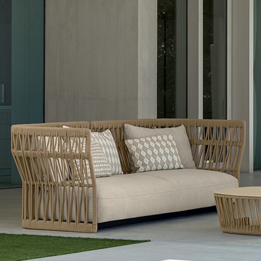 Outdoor Sofa Rope Back 'Cliff' Sofa