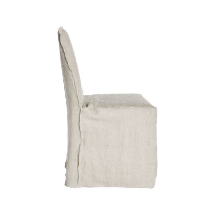 Vista Lateral Izquierda Silla Funda Lino 100% Ansenuza color beige