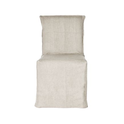 Vista Frontal Silla Funda Lino 100% Ansenuza color beige