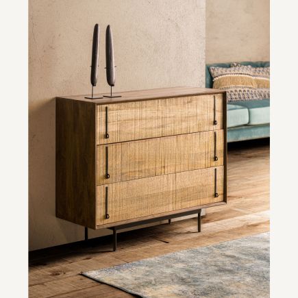 Trille' Wooden Handle Chest of Drawers | Procomobel