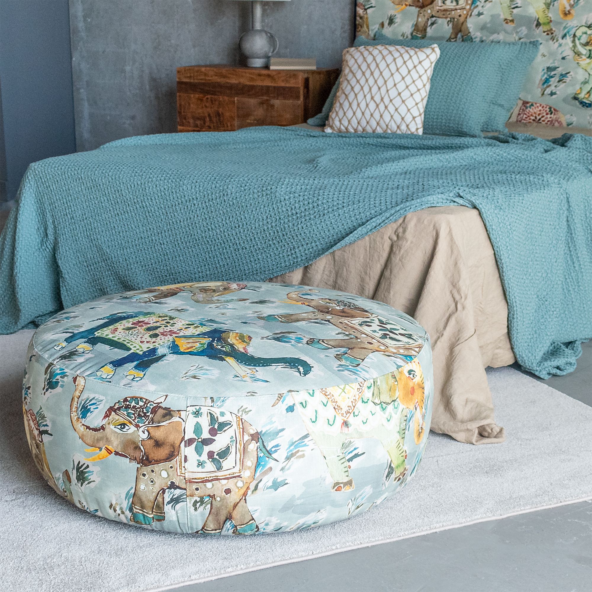 Elephant Printed Puff 'Podgorica'