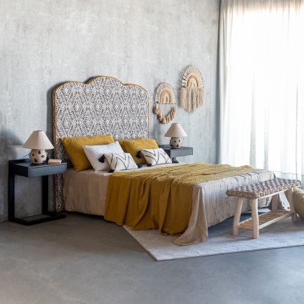 Black/Mustard 'Varsovia' Double Headboard | Procomobel
