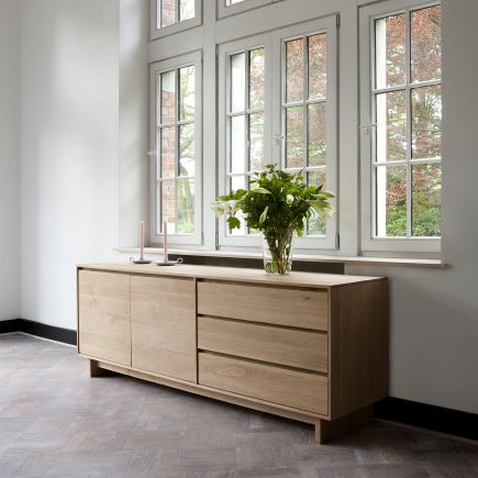 Oak Wooden Sideboard 205cm 'Wave' | Procomobel