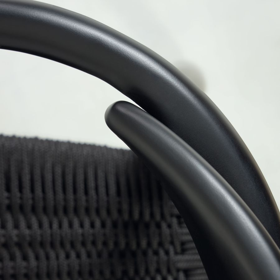 Black Wooden Rope Chair 'Nina'