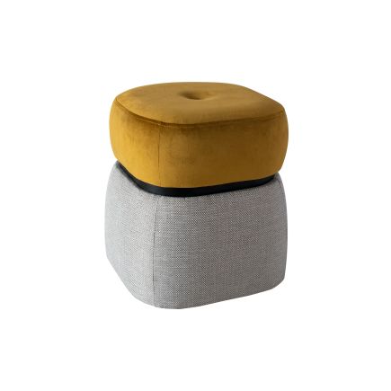 Set of 2 Mustard Velvet Puffs 'Lin' | Procomobel