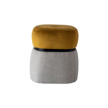 Set de 2 Puffs en Terciopelo Mostaza ‘Lin’ | Procomobel