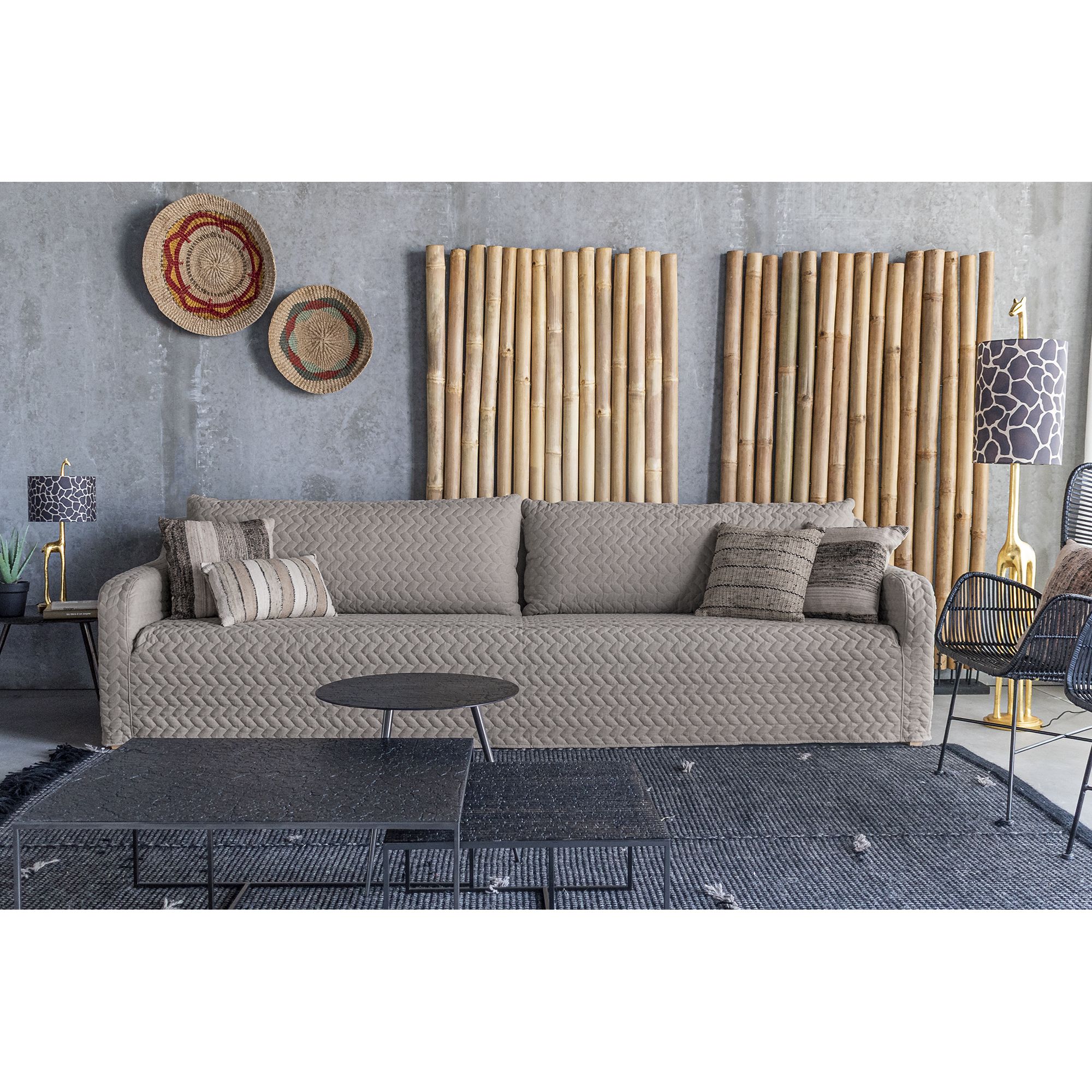 Ural' 100% Linen Upholstered Sofa