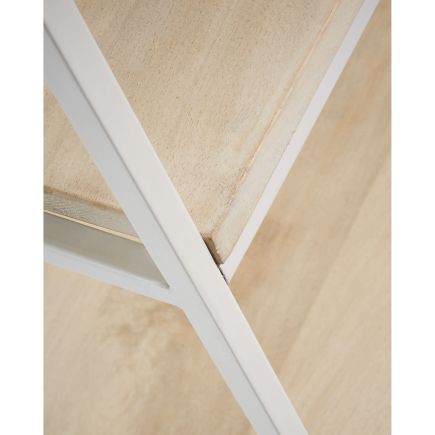 Detalle metal Estantería Madera  y Acero Push blanca