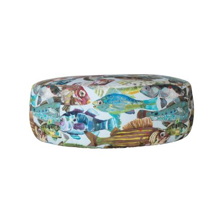 Orinoco' Fish Printed Pouf - Procomobel