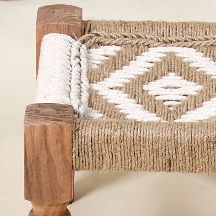 Low Wood and Jute Stool 'Tribal' | Procomobel