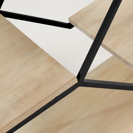 Imagen de Detalle Estantería de Madera de Mango y Acero Push negro