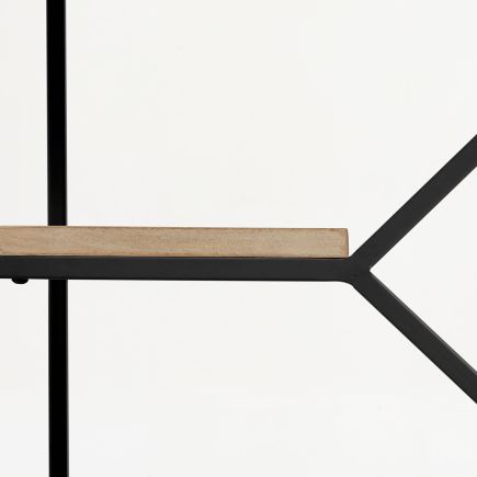 Detalle estructura Estantería de Madera de Mango y Acero Push negro