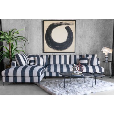 Buy Online Sofa with Chaiselongue Black Stripes 'Zen' at Procomobel
