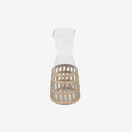 Glass and Natural Fiber Pitcher 'Emelia' | Procomobel