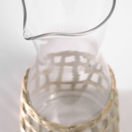 Glass and Natural Fiber Pitcher 'Emelia' | Procomobel