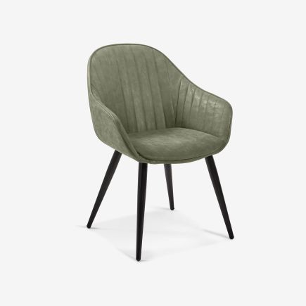 Olive Green Synthetic Leather Chair 'Fabia' | Procomobel