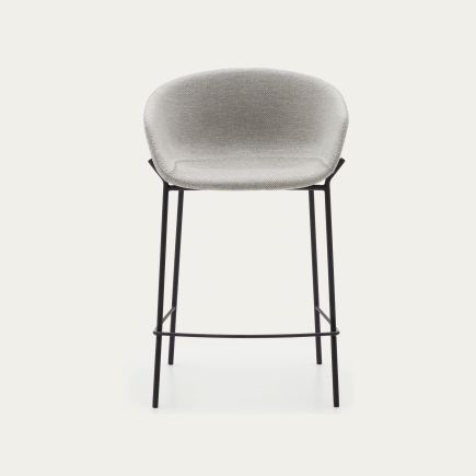 Grey Upholstered Stool 'Yvette' | Procomobel