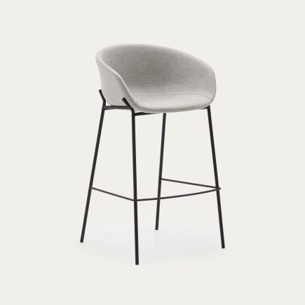 High Upholstered Stool Grey 'Yvette' | Procomobel