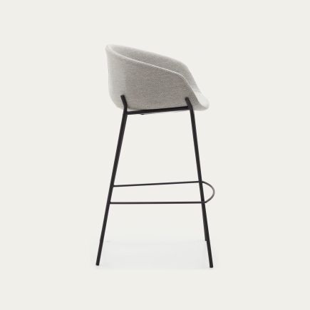 High Upholstered Stool Grey 'Yvette' | Procomobel