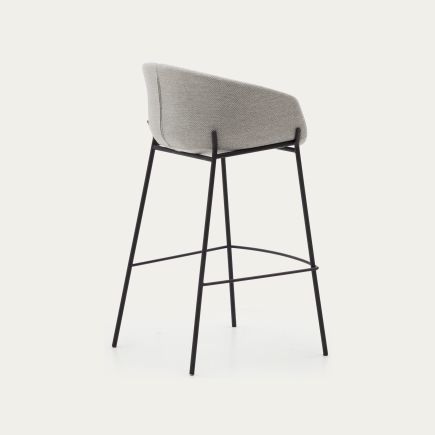 High Upholstered Stool Grey 'Yvette' | Procomobel