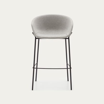 High Upholstered Stool Grey 'Yvette' | Procomobel