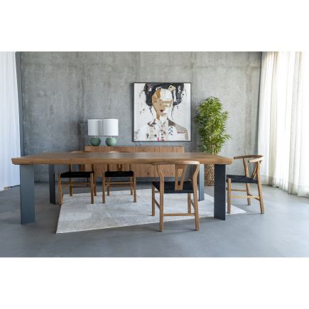 Comedor con Cuadro Abstracto 125x125cm Woman Art