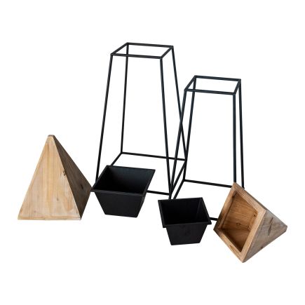 Set of 2 Tall Flowerpots 'Star' | Procomobel