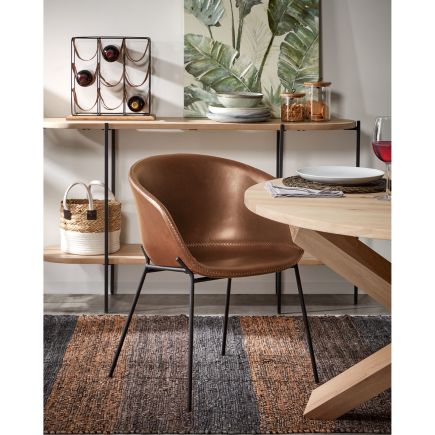 Silla con Mesa de Comedor Ø120 Madera Lotus