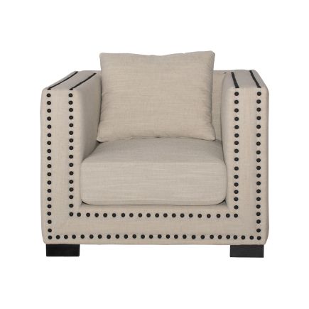 Buy online Armchair Upholstered Linen Beige 'Linss' | Procomobel