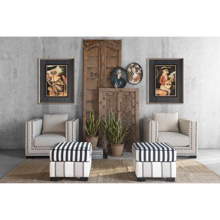 Buy online Armchair Upholstered Linen Beige 'Linss' | Procomobel