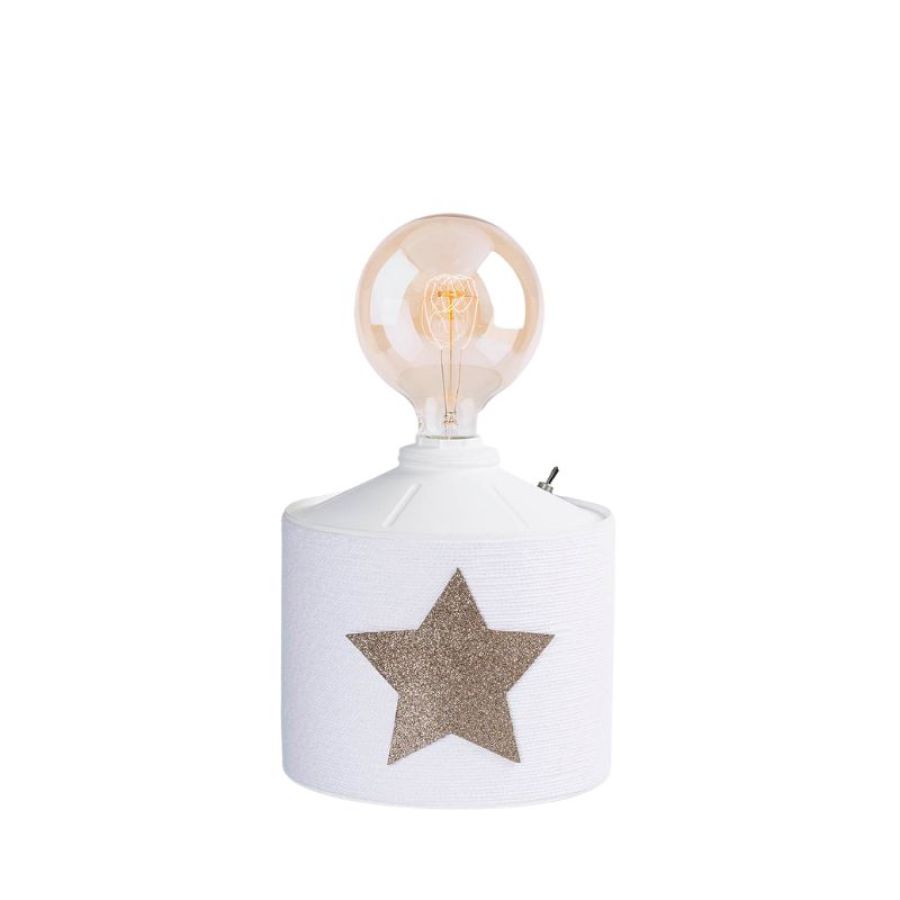 Vista Frontal Lámpara Cuerda Navidad ‘Star White’. color estrella: Verde Botella / la bombilla: Bombilla Lisa