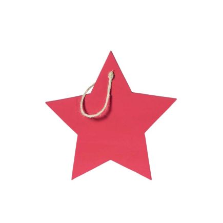 Vista Trasera Estrella de Madera Navidad Ginger Rojo