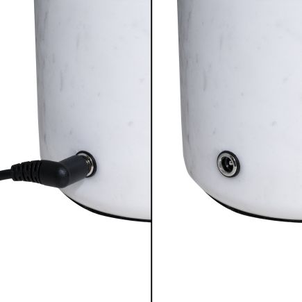 Lámpara de Mesa Mármol Blanco Rigaud Detalle Sujeción Cable